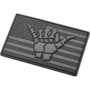 Glow Dark Shaka Hang Loose Gesture America Flag PVC GITD Patch