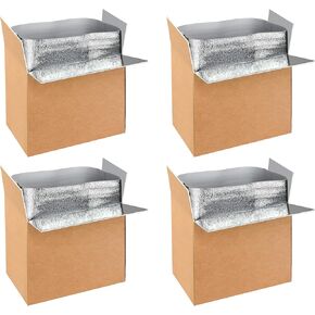 2 Pack Insulated Shipping Boxes with Aluminum Foil Liner,Thermal Insulation Cold Pack Shipping Boxes for Frozen, Reusable Styrofoam Cooler Box, Small Mailing Box, 6’’X5’’X9’’