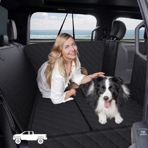 Dog Car Seat Cover for Back Seat - Pet Cover for Dogs, Large Space & Waterproof Hard Bottom Car Seat Cover for Dogs Holds 400lbs, Foldable, Sturdy Dog Seat Cover for Back Seat for Car, SUV, Truck