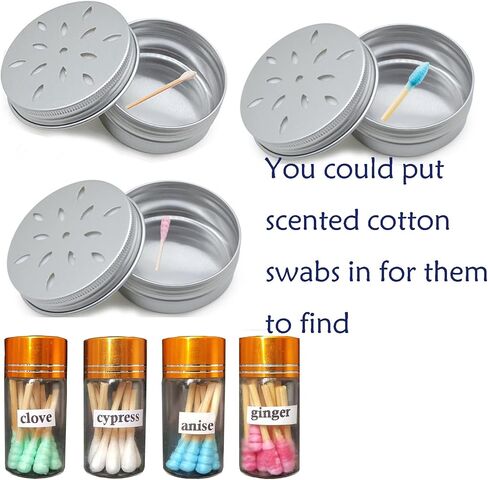 Dog Scent Work tins Dog Scent Training Box Dog Nose Work containers (4 Odorous Cotton Swab) in Saudi Arabia