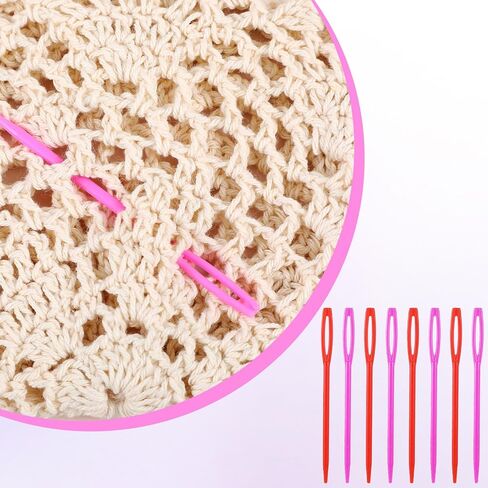 100 PCS 2.7" Plastic Yarn Needles Large Eye Sewing Needles, Knitting Tapestry Needles, Crafting Weaving Darning Needle with Threader and Box for Crochet and Canvas DIY Handmade Crafts in Saudi Arabia