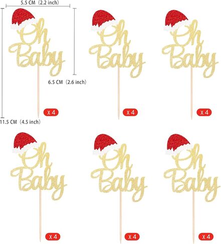 Gexolenu 36 PCS Merry Christmas Cupcake Toppers, Double-sided Glitter Mixcolor Christmas Cupcake Picks For Celebrating Christmas Theme New Year Xmas Holiday Party Cake Decorations Supplies in Saudi Arabia
