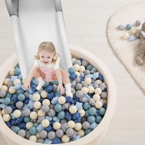 TRENDPLAY Star Ball Pit Balls for Toddlers -50 100 200 Count Star Balls Different Shapes, Non-Toxic Plastic Balls for Safe Play, Boys Girls Festival Party Decoration in Kuwait
