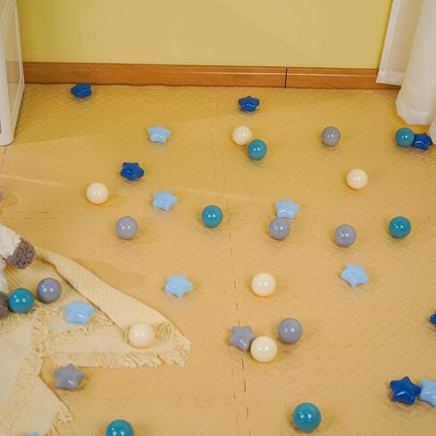 TRENDPLAY Star Ball Pit Balls for Toddlers -50 100 200 Count Star Balls Different Shapes, Non-Toxic Plastic Balls for Safe Play, Boys Girls Festival Party Decoration in Kuwait