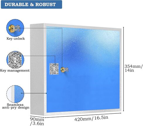 WeHere 40 مفتاح قفل على الحائط، أمان آمن لخزانة المفاتيح، صندوق قفل حامل المفاتيح مع ملصق بطاقة المفاتيح للمدرسة، الفنادق، المتجر، المكتب، الشركة، المنزل in Kuwait
