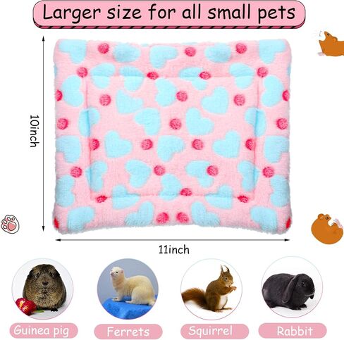 2 Pieces Rat Hammock and Guinea Pigs Soft Blankets Set Ferret Hanging Hammock Small Animal Hammock Guinea Pig Accessories Hamster Mats for Rat Ferret Guinea Pig Squirrel Small Pet(Pink) in Saudi Arabia