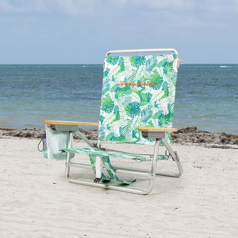 Tommy Bahama 5-Position Classic Lay Flat Folding Backpack Beach Chair, Aluminum , Red, White, and Blue Stripe in Saudi Arabia
