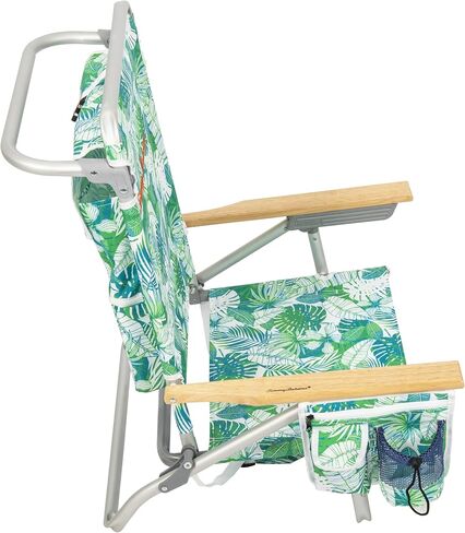 Tommy Bahama 5-Position Classic Lay Flat Folding Backpack Beach Chair, Aluminum , Red, White, and Blue Stripe in Saudi Arabia