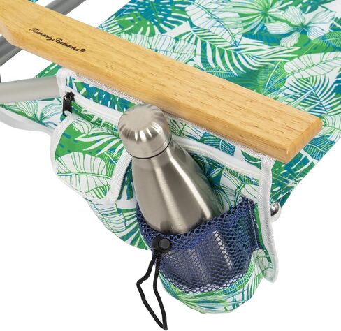 Tommy Bahama 5-Position Classic Lay Flat Folding Backpack Beach Chair, Aluminum , Red, White, and Blue Stripe in Saudi Arabia