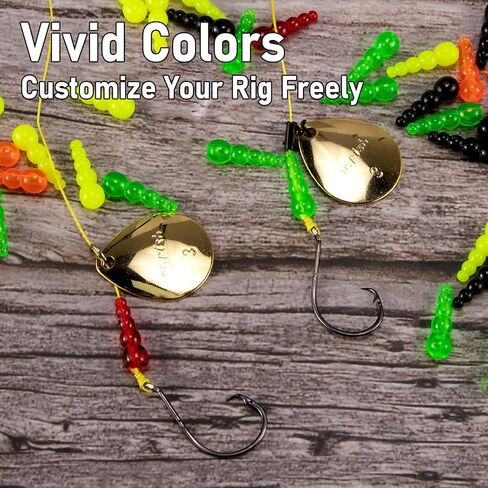 Dr.Fish 50 Pack Stacked Fishing Beads Trout Beads Lure Making Supplies Walleye Rig Fishing Spinner Fishing Inline Spinner Salmon Eggs in Saudi Arabia