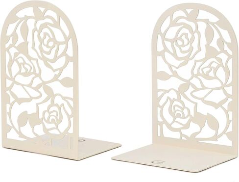 CNK Book Ends, Premium BookEnds for Bookend Shelves, Book Stopper Metal Book Ends for Home Office Heavy Books, Book Shelf Holder, Home Decorative, Book Stoppers, Book Holder (Rose White) in Kuwait