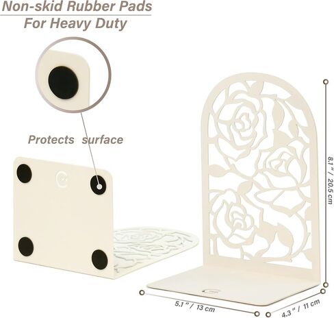 CNK Book Ends, Premium BookEnds for Bookend Shelves, Book Stopper Metal Book Ends for Home Office Heavy Books, Book Shelf Holder, Home Decorative, Book Stoppers, Book Holder (Rose White) in Kuwait
