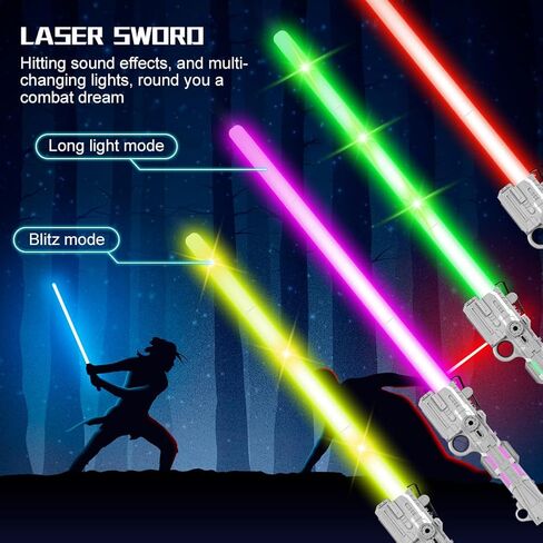 OSDUE Light Up Saber with Sound, 7 Colors Retractable Lightsaber for Kids, Boys Lightsaber Sword Toy Party Favor for Adult Kids Cosplay, Dress Up Party, Metroid and Warrior (1 Pcs) in Saudi Arabia
