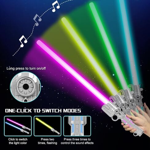 OSDUE Light Up Saber with Sound, 7 Colors Retractable Lightsaber for Kids, Boys Lightsaber Sword Toy Party Favor for Adult Kids Cosplay, Dress Up Party, Metroid and Warrior (1 Pcs) in Saudi Arabia