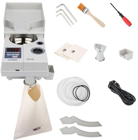 Ribao CS-10S High Speed Portable Coin Counter and Sorter, 1800 Coins per Minute Counting Speed, 2000 Coins Hopper Capacity, Suitable for International Coins and Tokens, Two-Year Warranty in Kuwait