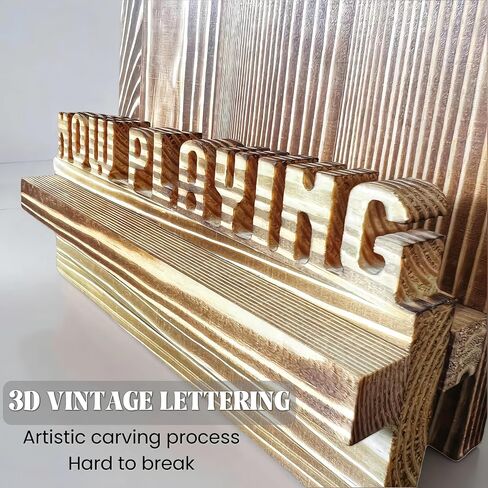 60 LP Vinyl Record Storage Holder, Rustic Wooden Vinyl Stand, Fits 10"-12" Size Record, Easy to Flip Vinyl Record Storage & Vinyl Display Shelf, Farmhouse Home Decor in Saudi Arabia