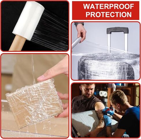 Wrap Plastic Film with Handle, Stretch wrap film, Plastic Bags for Ice Tattoo, Industrial Clear Plastic Wrap for Pallet Wrap Moving Supplies Stretch Wrap (4.7 Inch x 492 Ft) in Saudi Arabia