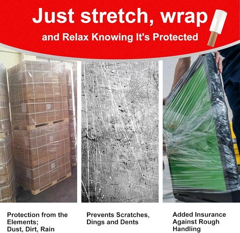 Wrap Plastic Film with Handle, Stretch wrap film, Plastic Bags for Ice Tattoo, Industrial Clear Plastic Wrap for Pallet Wrap Moving Supplies Stretch Wrap (4.7 Inch x 492 Ft) in Saudi Arabia