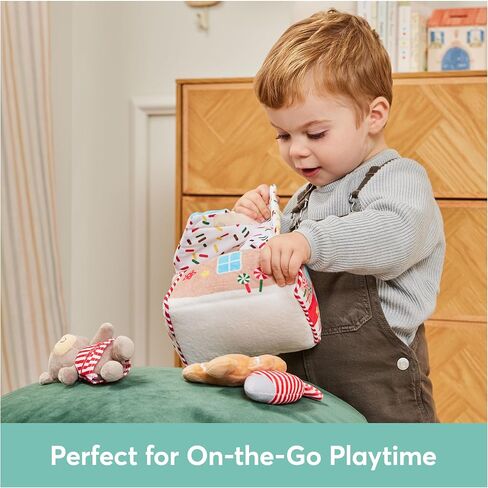 GUND Baby Play Soft Collection, My First Gingerbread House 5-Piece Playset with Rattle, Squeaker and Crinkle Plush Toys, Sensory Toy for Babies, 7.5" in Saudi Arabia