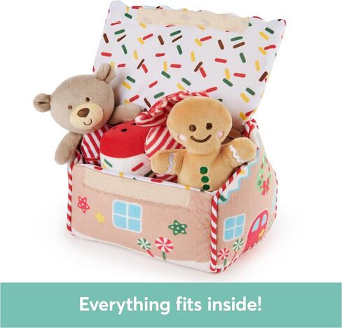 GUND Baby Play Soft Collection, My First Gingerbread House 5-Piece Playset with Rattle, Squeaker and Crinkle Plush Toys, Sensory Toy for Babies, 7.5" in Saudi Arabia