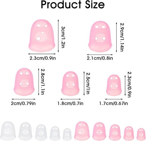 30 Pcs Rubber Finger Tips, Fingertip Protector Caps Anti-Slip Fingertips Protector Pads Breathable Silicone Fingers Tips Guard for Paper Turning Hand Sewing Money Counting Guitar Playing in Saudi Arabia