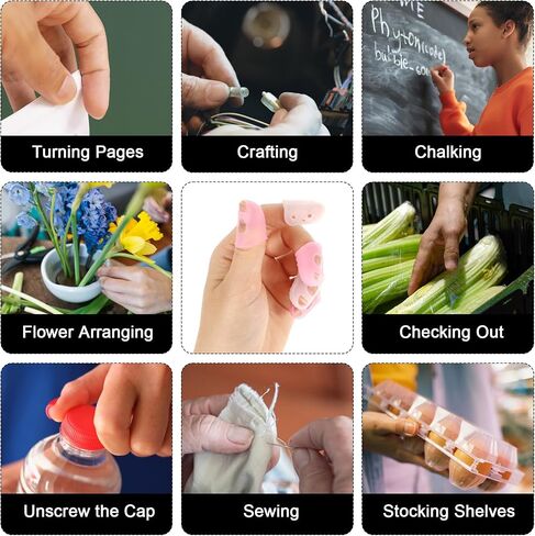 30 Pcs Rubber Finger Tips, Fingertip Protector Caps Anti-Slip Fingertips Protector Pads Breathable Silicone Fingers Tips Guard for Paper Turning Hand Sewing Money Counting Guitar Playing in Saudi Arabia