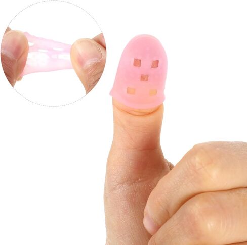 30 Pcs Rubber Finger Tips, Fingertip Protector Caps Anti-Slip Fingertips Protector Pads Breathable Silicone Fingers Tips Guard for Paper Turning Hand Sewing Money Counting Guitar Playing in Saudi Arabia