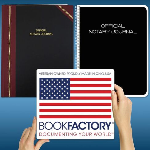 BookFactory Official Notary Journal/Log Book 96 Pages 8.5" X 11" 46 of 50 State Journal of Notarial Acts, Wire-O, (LOG-096-7CW-PP-(Notary)) in Saudi Arabia