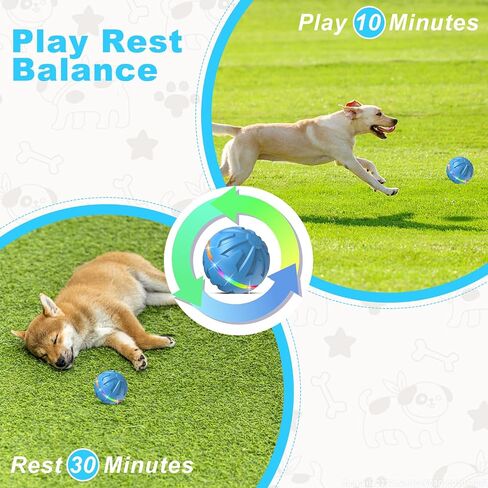 Interactive Dog Toys Ball Ultra Ball Dog Toy, Active Rolling Ball with Remote Control LED Lights, Durable Rubber Peppy Pet Ball for Medium Large Dogs Boredom, Automatic Moving, 3.2-in Green in Saudi Arabia