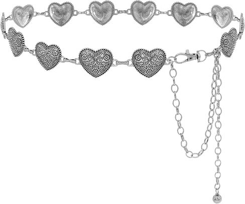 Women Concho Chain Belt Western Cowgirl Waist Chain Adjustable Metal Link in Saudi Arabia