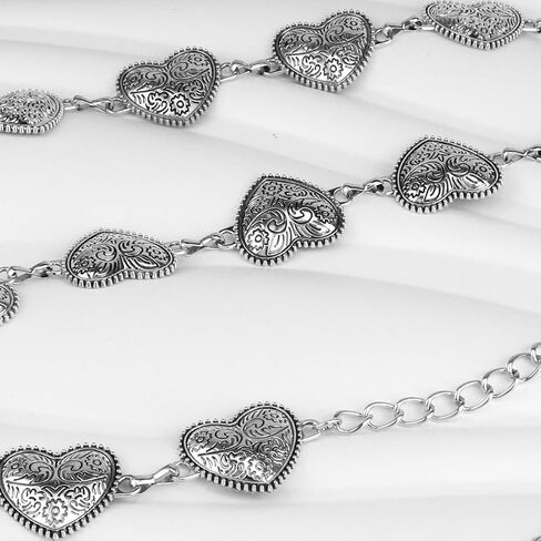 Women Concho Chain Belt Western Cowgirl Waist Chain Adjustable Metal Link in Saudi Arabia