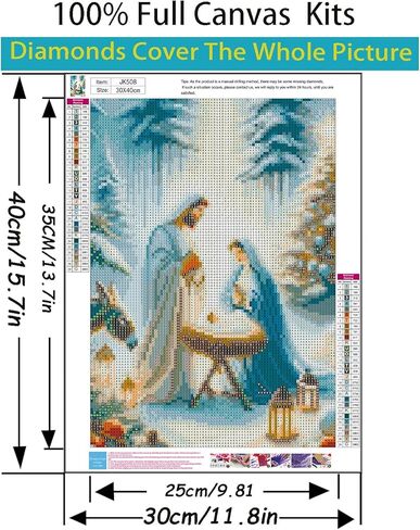مجموعات الطلاء الماسي لمشهد عيد الميلاد 5D للبالغين المبتدئين، مجموعة الفن الماسي لولد يسوع، مجموعات فنية للحفر الدائري الكامل من الألماس للبالغين، ديكور جدار المنزل 11.8 × 15.7 بوصة in Kuwait