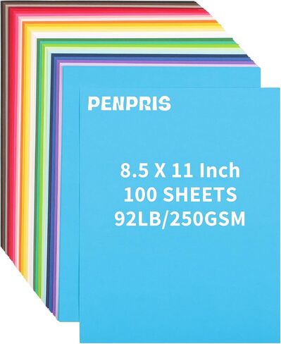 100 Sheets White Cardstock - 8.5 X 11 Inch 92lb/250gsm Heavy Weight Thick Card Stock Paper, Art Construction Paper for Printer, Cards Making, Invitations, Scrapbooking, DIY Crafts PAP19WH100 in Saudi Arabia
