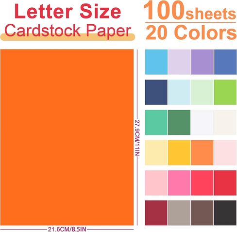 100 Sheets White Cardstock - 8.5 X 11 Inch 92lb/250gsm Heavy Weight Thick Card Stock Paper, Art Construction Paper for Printer, Cards Making, Invitations, Scrapbooking, DIY Crafts PAP19WH100 in Saudi Arabia