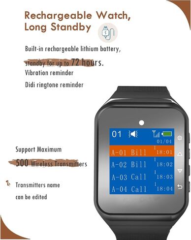 CallToU Wireless Caregiver Pager Call Button 500+Feet Nurse Alert System for Elderly Monitoring Waterproof Call Bell for Home 1 Receiver Wrist Pager 2 SOS Call Buttons in Kuwait