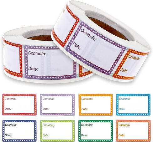 500 PCS Removable Freezer Labels, Food Date Labels Freezer Labels, Jam and Jelly Jar Blank Labels, Waterproof Oil Resistant Canning Labels Multicolor Easy-to-distinguish Freezer Paper Labels in Saudi Arabia
