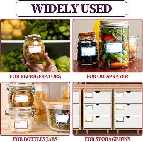 500 PCS Removable Freezer Labels, Food Date Labels Freezer Labels, Jam and Jelly Jar Blank Labels, Waterproof Oil Resistant Canning Labels Multicolor Easy-to-distinguish Freezer Paper Labels in Saudi Arabia