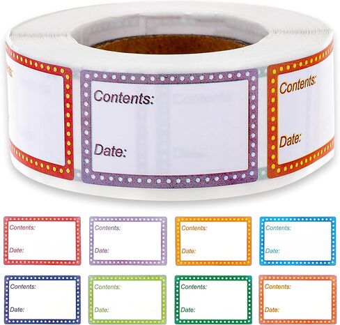 500 PCS Removable Freezer Labels, Food Date Labels Freezer Labels, Jam and Jelly Jar Blank Labels, Waterproof Oil Resistant Canning Labels Multicolor Easy-to-distinguish Freezer Paper Labels in Saudi Arabia