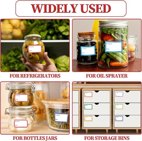 500 PCS Removable Freezer Labels, Food Date Labels Freezer Labels, Jam and Jelly Jar Blank Labels, Waterproof Oil Resistant Canning Labels Multicolor Easy-to-distinguish Freezer Paper Labels in Saudi Arabia
