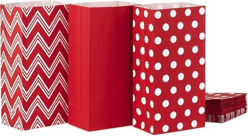 Hallmark Red and White Stripe Party Favor and Wrapped Treat Bags with Gift Tag Stickers (30 Bags, 30 Labels) for Christmas, Valentines Day, Birthdays, May Day, Care Packages and More in Saudi Arabia