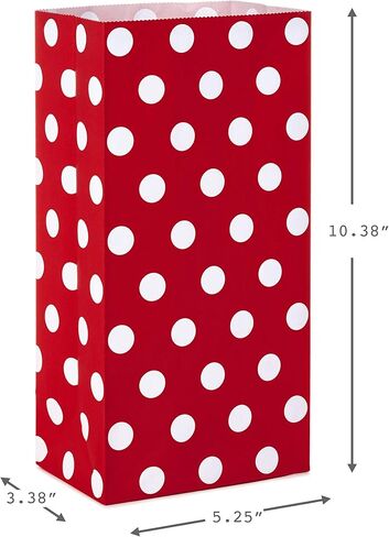 Hallmark Red and White Stripe Party Favor and Wrapped Treat Bags with Gift Tag Stickers (30 Bags, 30 Labels) for Christmas, Valentines Day, Birthdays, May Day, Care Packages and More in Saudi Arabia