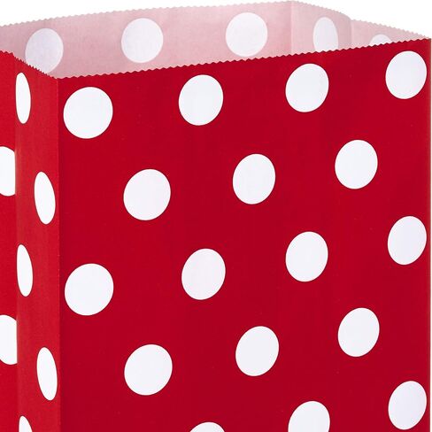 Hallmark Red and White Stripe Party Favor and Wrapped Treat Bags with Gift Tag Stickers (30 Bags, 30 Labels) for Christmas, Valentines Day, Birthdays, May Day, Care Packages and More in Saudi Arabia