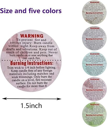 1000 PCS Candle Warning Labels, 1.5inch Round Candle Safety Labels Sticker for Candle Making DIY Candle Jars (Black) in Kuwait