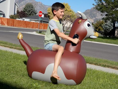 Hearthsong Hop N Go Inflatable Unicorn Riding Bouncy Hopping Toys for Kids Ages 5+ - Ride On Bouncer Animal Hopper Jumping Toys for Outdoor Games in Saudi Arabia