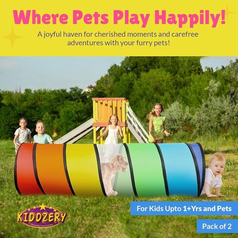 Kids Play Tunnel Set for Toddlers for Indoor and Outdoor Fun | Pop-Up Crawl Tunnel for Babies, Toddlers, and Pets | Easy to Set Up, Store, and Transport | Durable and Breathable in Kuwait