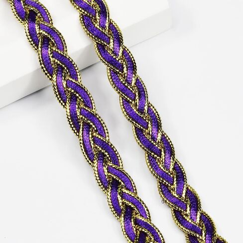 Gimp Braid Trim 9.5 Yards 12mm/0.47in Purple Braid Trim Fabric Decorative Webbing for All Kinds of Sewn Garments, Curtains,Lampshade, Sofa DIY Sewing and Crafting (Purple) in Saudi Arabia