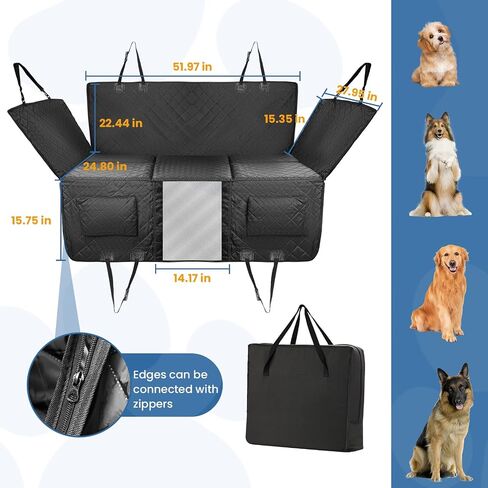Dog Car Seat Cover for Back Seat - Pet Cover for Dogs, Large Space & Waterproof Hard Bottom Car Seat Cover for Dogs Holds 400lbs, Foldable, Sturdy Dog Seat Cover for Back Seat for Car, SUV, Truck in Saudi Arabia
