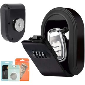 Magntic Key Lock Box with 4 Digit Combination Lock Hider Under Car, Magnetic Key Holder with Strong Magnet for Indoors, Outdoor Travel, Hidden Under Car Magnetic Key Case(1 PCS)