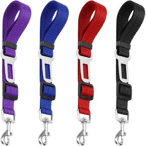 YuCool Dog Seat Belt,4 Piece Set Dog Car Adjustable Seatbelts for Vehicle Nylon Pet Safety Heavy Duty & Elastic Car Harness for Dogs
