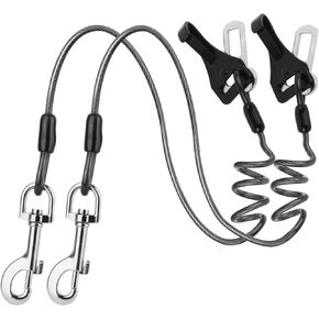 Dog Seat Belt for Car, Chew Proof Dog Leash 2 in 1 Steel Cable with Elastic Bungee Buffer Dog Seatbelt Harness Latch Bar Attachment Heavy Duty Seat Belt for Dogs in Car for Medium Large Dogs Chewer